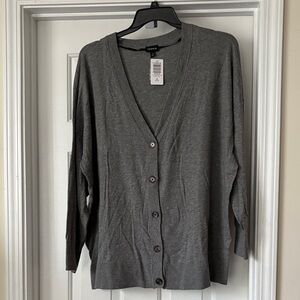 Torrid Grey Button-Front Cardigan
